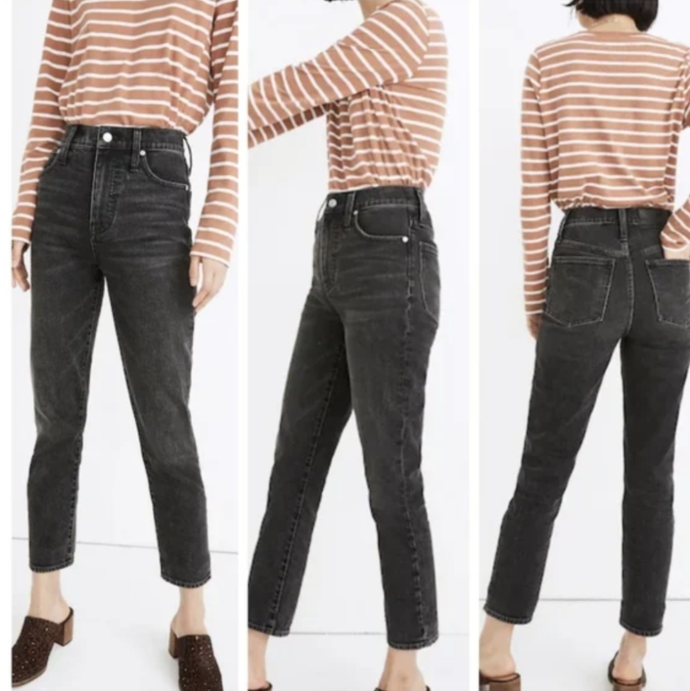 Madewell The Mid-Rise Perfect Vintage Washed Black Ankle Jeans Size 26